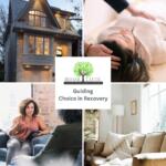 Photos of a woman in rehab counselling and therapy