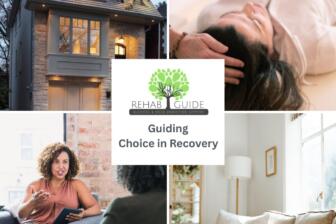 Photos of a woman in rehab counselling and therapy