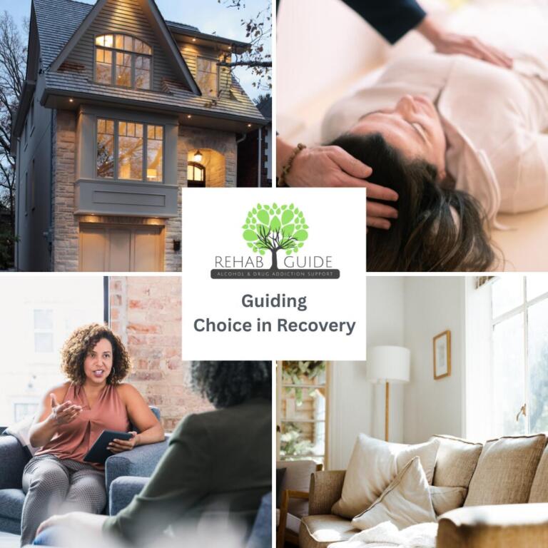 Photos of a woman in rehab counselling and therapy