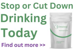 Image of a supplement bottle encouraging alcohol recovery with questionnaire prompt.