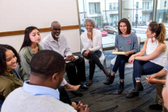 Group of diverse people in a counseling session at alcohol rehab Malvern
