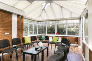 Group therapy room setup at Alcohol Rehab Surrey center