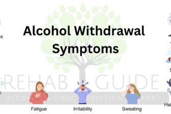 Illustration of alcohol withdrawal symptoms like headaches, nausea, and anxiety.