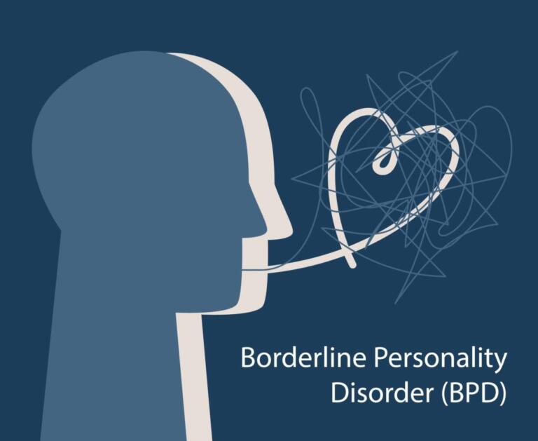 Illustration of BPD splitting with entangled heart, exploring emotional impact