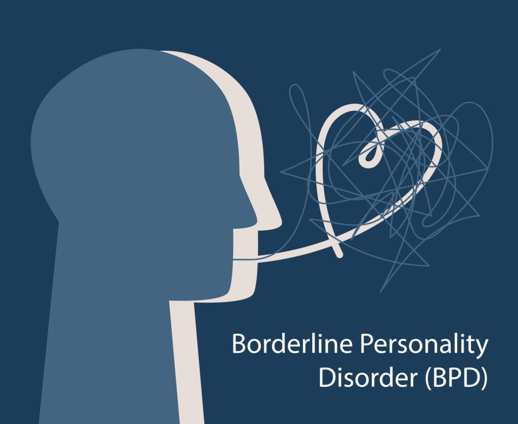 Illustration of BPD splitting with entangled heart, exploring emotional impact