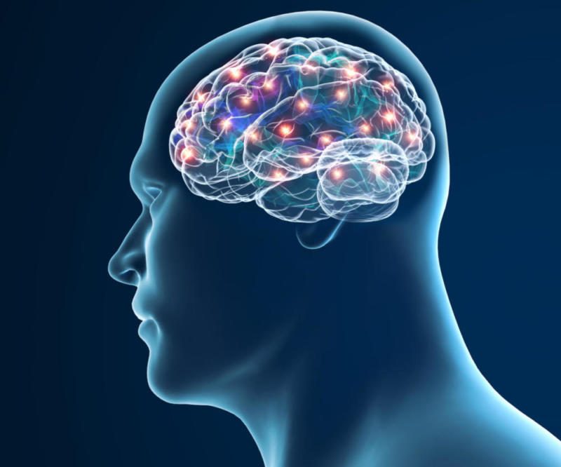 Digital illustration of human brain activity related to alcohol addiction
