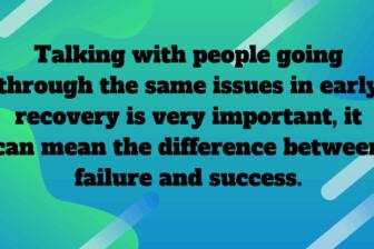 Inspirational quote about group therapy and recovery from alcoholism.