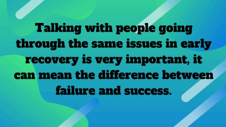 Inspirational quote about group therapy and recovery from alcoholism.