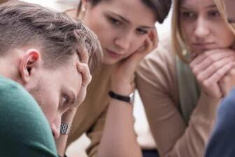 Support group listening to help a loved one with addiction recovery