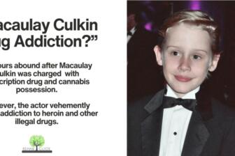 Young Macaulay Culkin in a tuxedo, addressing drug addiction rumors
