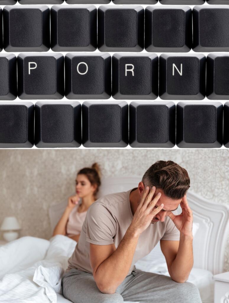 Couple dealing with porn addiction challenges, emphasizing recovery