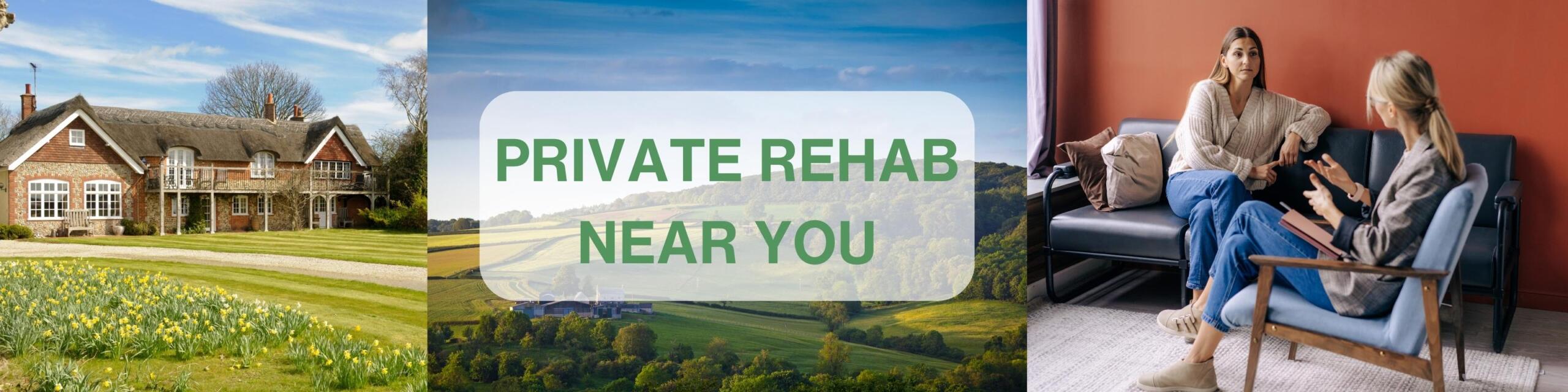 Therapist advising woman in a comfortable rehab setting for recovery