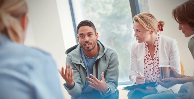 Group discussion in rehab Chelmsford for alcohol recovery support