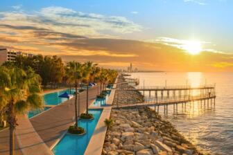 Coastal promenade in Cyprus at sunrise for rehab Cyprus programs