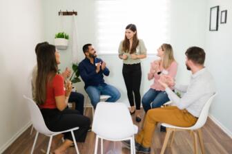 Rehab Taunton group therapy session, people sharing alcohol recovery stories