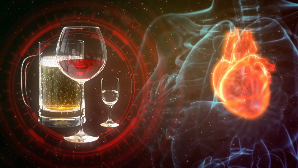 Glasses of alcohol showing sugar in alcoholic drinks affecting the heart